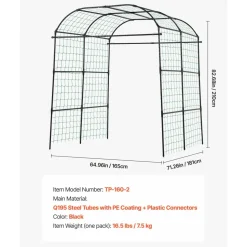 VEVOR Cucumber Trellis, U-Shape Garden Trellises for Raised Bed, Metal Wide Top Arch Plant Support for Vine, Climbing Plants, Peas, Beans, Zucchini, Tomato, Squash, Flower (71.26 x 64.96 x 82.68 in)