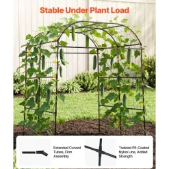VEVOR Cucumber Trellis, U-Shape Garden Trellises for Raised Bed, Metal Wide Top Arch Plant Support for Vine, Climbing Plants, Peas, Beans, Zucchini, Tomato, Squash, Flower (71.26 x 64.96 x 82.68 in)
