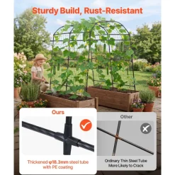 VEVOR Cucumber Trellis, U-Shape Garden Trellises for Raised Bed, Metal Arch Plant Support for Vine, Climbing Plants Outdoor, Peas, Beans, Zucchini, Tomato, Squash, Flower (70.87 x 44.09 x 82.99 in)