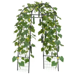 VEVOR Cucumber Trellis, U-Shape Garden Trellises for Raised Bed, Metal Arch Plant Support for Vine, Climbing Plants Outdoor, Peas, Beans, Zucchini, Tomato, Squash, Flower (32.01 x 31.5 x 80.71 in)