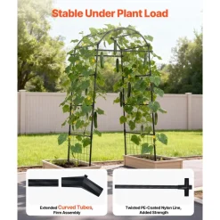 VEVOR Cucumber Trellis, U-Shape Garden Trellises for Raised Bed, Metal Arch Plant Support for Vine, Climbing Plants Outdoor, Peas, Beans, Zucchini, Tomato, Squash, Flower (32.01 x 31.5 x 80.71 in)