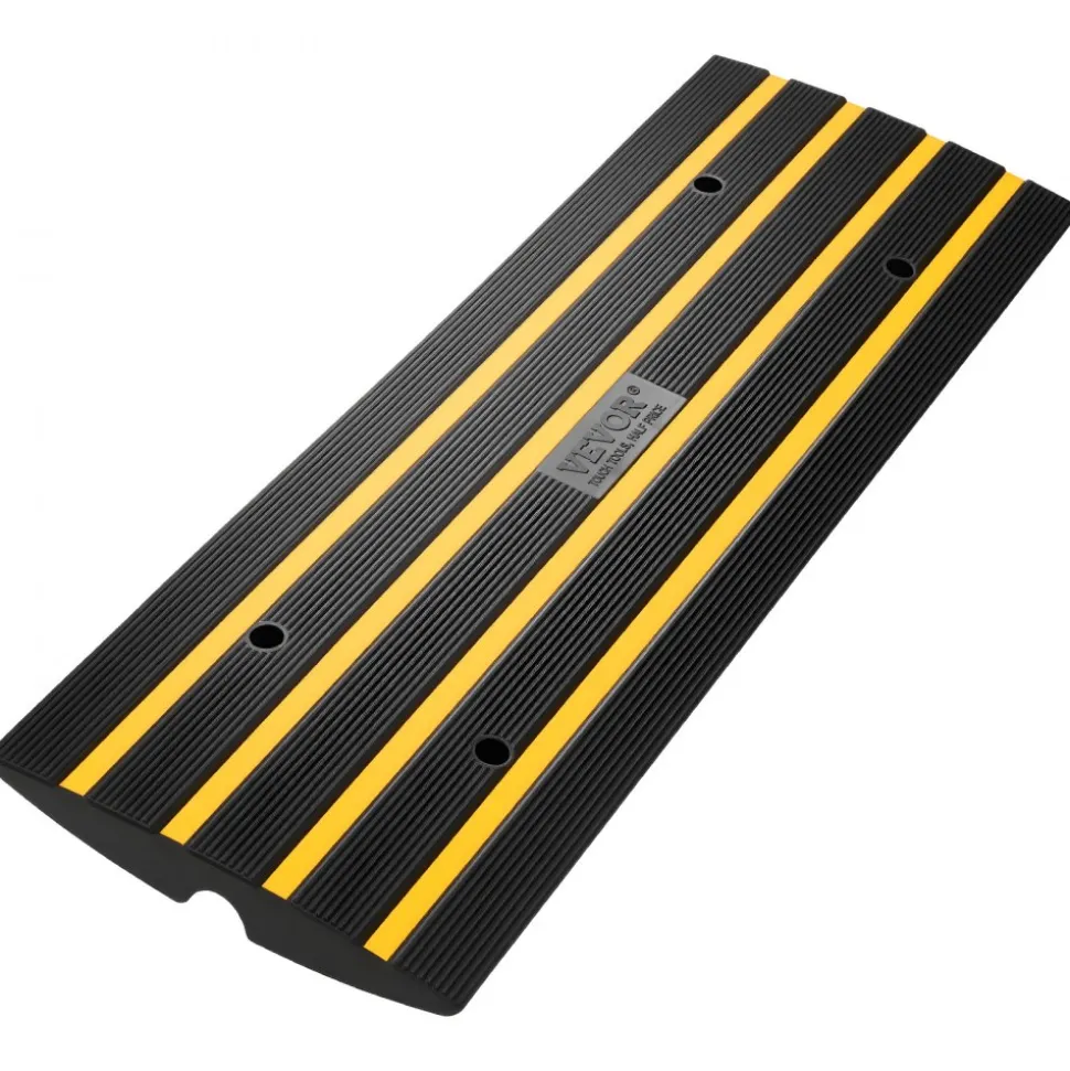 VEVOR Curb Ramp, 2.6" Rise Rubber Driveway Ramps, Heavy Duty 33069 lbs Weight Capacity Threshold Ramp, Curbside Bridge Ramps for Loading Dock Garage Sidewalk, Expandable Full Ramp Set