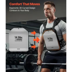 VEVOR Curved Weight Vest Plates, 14.5 LB Pairs, Premium Steel Tactical Weighted Plates for Vest, Ergonomic Design, for Strength Endurance Training, Running, Jogging, Fitness, Heavy Workouts