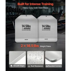 VEVOR Curved Weight Vest Plates, 14.5 LB Pairs, Premium Steel Tactical Weighted Plates for Vest, Ergonomic Design, for Strength Endurance Training, Running, Jogging, Fitness, Heavy Workouts