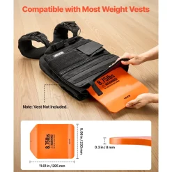 VEVOR Curved Weight Vest Plates, 8.75 LB Pairs, Premium Steel Tactical Weighted Plates for Vest, Ergonomic Design, for Strength Endurance Training, Running, Jogging, Fitness, Heavy Workouts