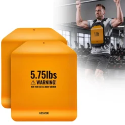 VEVOR Curved Weight Vest Plates, 5.75 LB Pairs, Premium Steel Tactical Weighted Plates for Vest, Ergonomic Design, for Strength Endurance Training, Running, Jogging, Fitness, Heavy Workouts