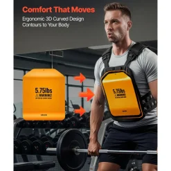 VEVOR Curved Weight Vest Plates, 5.75 LB Pairs, Premium Steel Tactical Weighted Plates for Vest, Ergonomic Design, for Strength Endurance Training, Running, Jogging, Fitness, Heavy Workouts