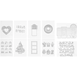 VEVOR Cutting Dies, 10 Pieces Metal Die Cuts, Compatible with VEVOR Die Cutting and Embossing Machine, Letters, Numbers, Tree Patterns, Cut Dies for Scrapbooking, Card Making, DIY Paper Crafting