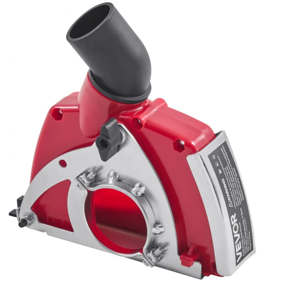 VEVOR Cutting Dust Shroud for Angle Grinders, Universal 4-5 in Angle Grinder Dust Shroud with 6 Clamping Washers, Adjustable Cutting Depth, Connect to Vacuum Cleaner, for Wood Concrete Wall Stone