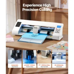VEVOR Cutting Machine, Automatic Edge Detection Vinyl Cutter Machine with Design Software and Materials, Compatible with Multiple File Formats, for Creating Customized DIY Crafts, Cards, Stickers
