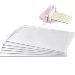 VEVOR Cutting Plates, 6 Pcs, 12.13 x 8.5 x 0.12 in, Clear Polycarbonate Material, Die Cut Pads Compatible with VEVOR Die Cutting and Embossing Machine KM-1885, for Scrapbooking and Card Making