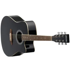 VEVOR Cutway Acoustic Guitar, 41 in, 6-String Black Solid Spruce Top Guitar, Beginner Bundle with Gig Bag, Tuner, Strap, Strings, Picks, Capo, Rosewood Fingerboard, for Adult Fingerstyle Solo Jazz