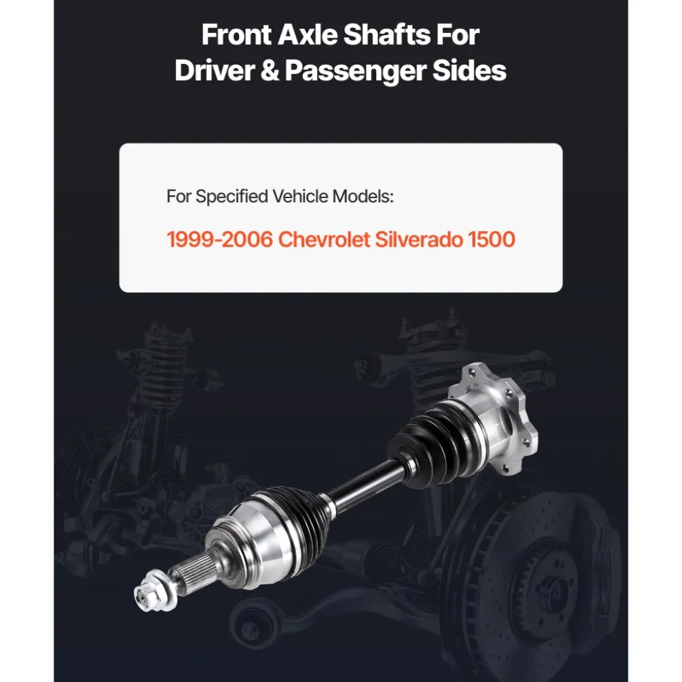 VEVOR CV Axle Shaft Assembly, Front Left or Right Side (Driver or Passenger Side), Automotive Replacement CV Joint Axle Compatible with 1999-2006 Chevrolet Silverado 1500, Alloy Steel & Carbon Steel