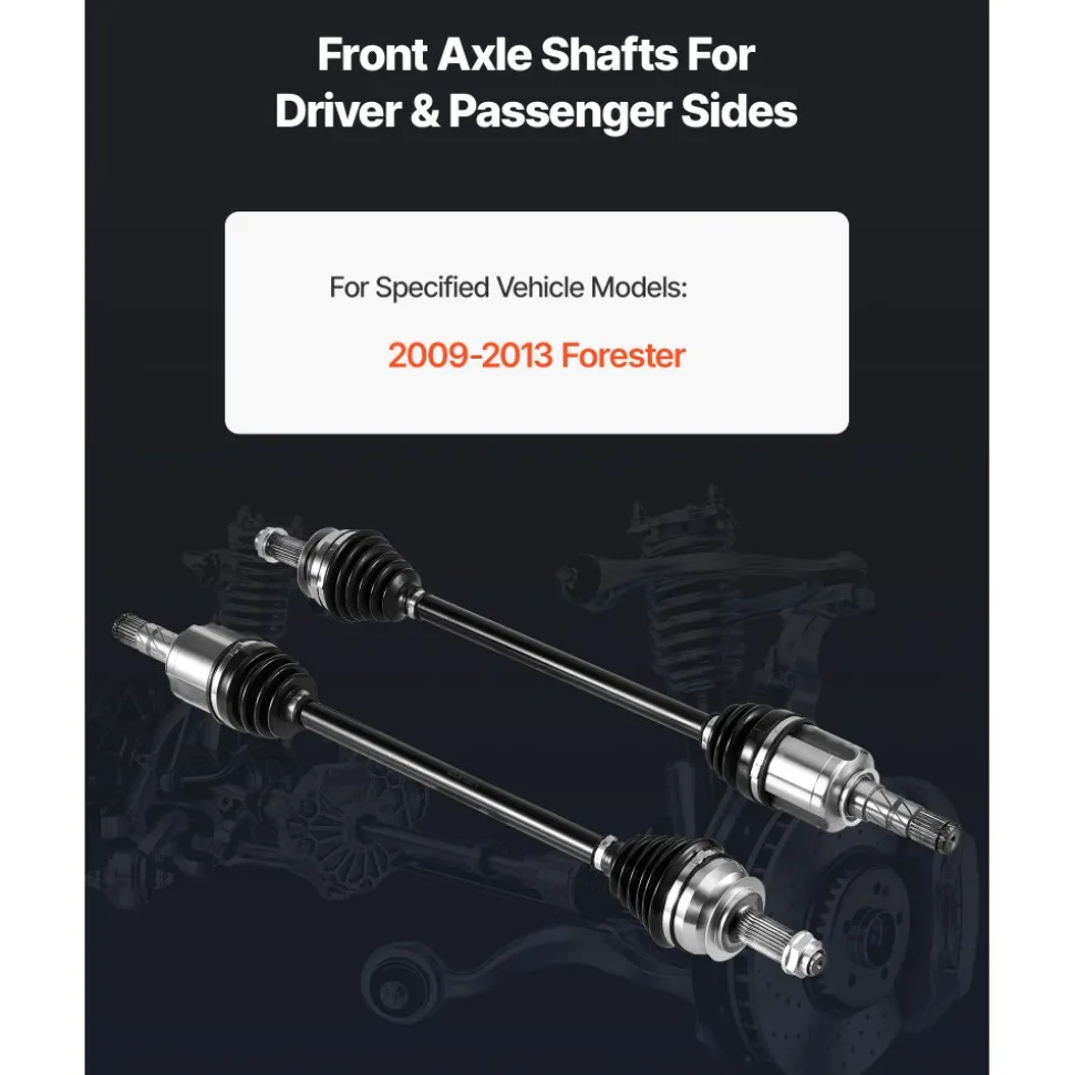 VEVOR CV Axle Shaft Assembly, 2 Pieces Front Left & Right (Driver and Passenger Side), Automotive Replacement Joint Axles Pair Compatible with 2009-2017 Chevrolet Traverse, Alloy Steel & Carbon Steel