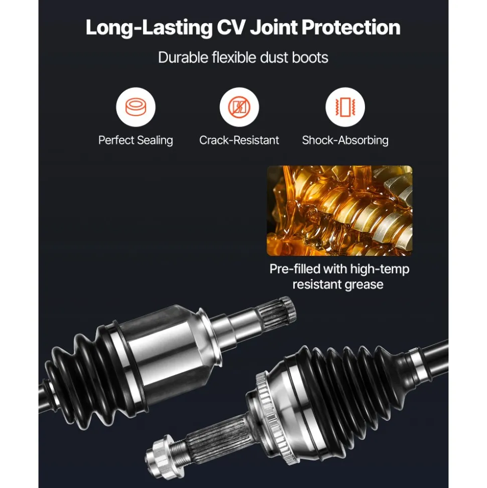 VEVOR CV Axle Shaft Assembly, 2 Pieces Front Left & Right (Driver and Passenger Side), Automotive Replacement Joint Axles Pair Compatible with 2010-2017 Chevrolet Equinox, Alloy Steel & Carbon Steel