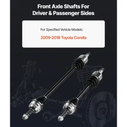 VEVOR CV Axle Shaft Assembly, 2 Pieces Front Left & Right (Driver and Passenger Side), Automotive Replacement Joint Axles Pair Compatible with 2010-2017 Chevrolet Equinox, Alloy Steel & Carbon Steel