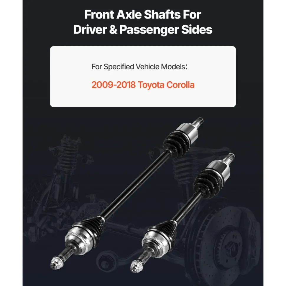 VEVOR CV Axle Shaft Assembly, 2 Pieces Front Left & Right (Driver and Passenger Side), Automotive Replacement Joint Axles Pair Compatible with 2010-2017 Chevrolet Equinox, Alloy Steel & Carbon Steel