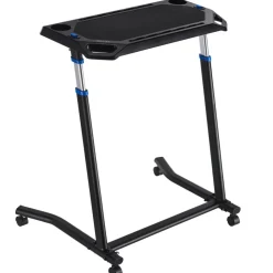 VEVOR Cycling Desk, Mobile Foldable Multi-Functional Bike Trainer & Treadmill Desk with Lockable Wheels, Non-Slip Multi-Slot Bike Trainer Fitness Desk with Handle Bar, Fit for Home Office Exercise