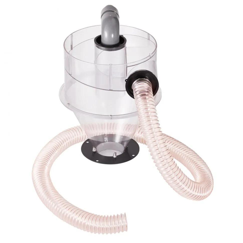VEVOR Cyclone Dust Separator, 4" Retrofit Cyclone Separator for Dust Collectors, ABS Dust Deputy With 2" Hole O.D. Connector & Hose for Wet/Dry Shop Vacuums, Fits 5-10 Gallon Tank (Tank Exclude)
