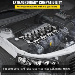 VEVOR Cylinder Head Assembled, Engine Cylinder Head Assembly Replacement 6.4L, Cast Iron Cylinder Head Fit for 08-10 Ford F250 F350 F450 F550