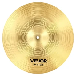 VEVOR Cymbal Pack, 4 Pieces Cymbals for Drum Set, Alloy Cymbals Drum Set Includes 14-inch Hi-Hats, 16-inch Crash, 18-inch Crash, 20-inch Ride, Drumsticks & Cymbal Bag, Alloy Cymbal Pack for Drummer