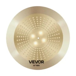 VEVOR Cymbal Pack, 3 Pieces Cymbals for Drum Set, Alloy Cymbals Drum Set Includes 14-inch Hi-Hats, 16-inch Crash, 20-inch Ride, Drumsticks & Cymbal Bag, Alloy Cymbal Pack for Drummer, Bright Copper
