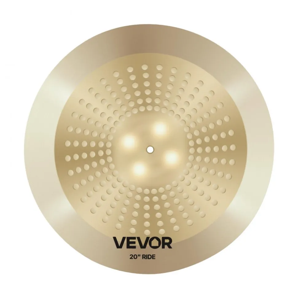 VEVOR Cymbal Pack, 4 Pieces Cymbals for Drum Set, Alloy Cymbals Drum Set Includes 14-inch Hi-Hats, 16-inch Crash, 20-inch Ride, 10-inch Splash, Drumsticks & Cymbal Bag, Alloy Cymbal Pack for Drummer