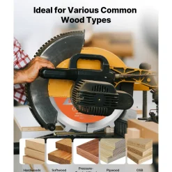 VEVOR Dado Blade Set, 8 inch Diameter, 12 Sharp Alloy Teeth, 5/8 inch Arbor, Fine Finish, Stacking Dado Blades with Chippers and Shims, Noise-Reducing Heat Vents, for Cutting Plywood, OSB, Hardwood