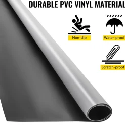 VEVOR Dance Floor Roll Portable, 6.6x15.7ft Practice Dance Floor,1.5mm Thickness PVC Dance Flooring Grey/Black Roll Out Dance Floor Non-Slide & Wearproof Dance Floor Easy Cleaning for Ballet