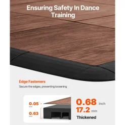 VEVOR Dance Floor Tiles, 12.4 x 12.4 in 25 Piece Interlocking Dance Flooring, Portable Dance Practice Floor with Cushioned Base  (Oak Wood Grain, 25 sq. ft/Box )