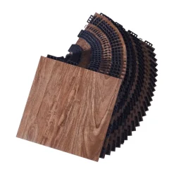 VEVOR Dance Floor Tiles, 12.4 x 12.4 in 25 Piece Interlocking Dance Flooring, Portable Dance Practice Floor with Cushioned Base  (Oak Wood Grain, 25 sq. ft/Box )