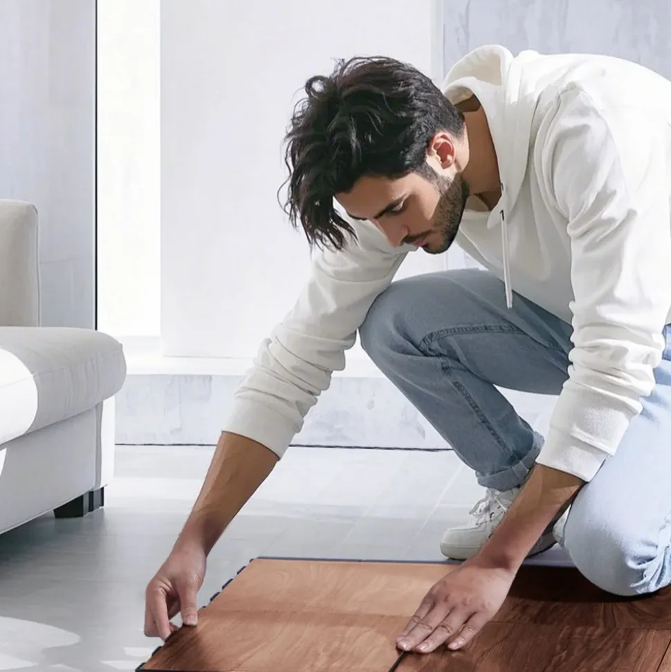 VEVOR Dance Floor Tiles, 12.4 x 12.4 in 52 Piece Interlocking Dance Flooring, Portable Dance Practice Floor with Cushioned Base (Oak Wood Grain, 52 sq. ft/Box )