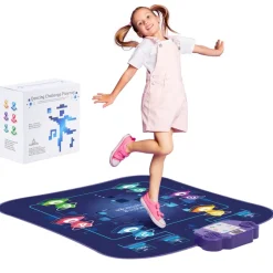 VEVOR Dance Mat, 6-Button Dance Mixer Rhythm Step Play Mat, Electronic Dance Pad with Wireless Bluetooth, LED Lights, 5 Game Modes, Adjustable Volume, Built-in Music, Toys Gifts for 3+ Year Old Girls