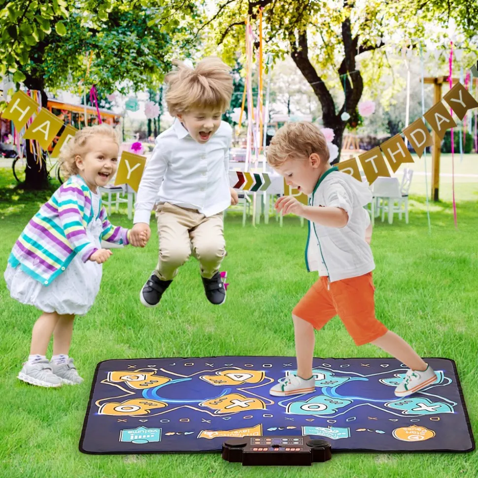 VEVOR Dance Mat, 8-Button Dance Mixer Rhythm Step Play Mat, Electronic Dance Pad with Single/Two Player Modes, Adjustable Volume, Built-in Music, 8 Challenge Levels, Toys Gifts for 3+ Year Old Girls