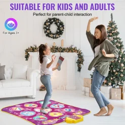 VEVOR Dance Mat, 9-Button Dance Mixer Rhythm Step Play Mat, Electronic Dance Pad with 3 Game Modes, Adjustable Volume, Built-in Music, 8 Challenge Levels, Birthday Toys Gifts for 3+ Year Old Girls