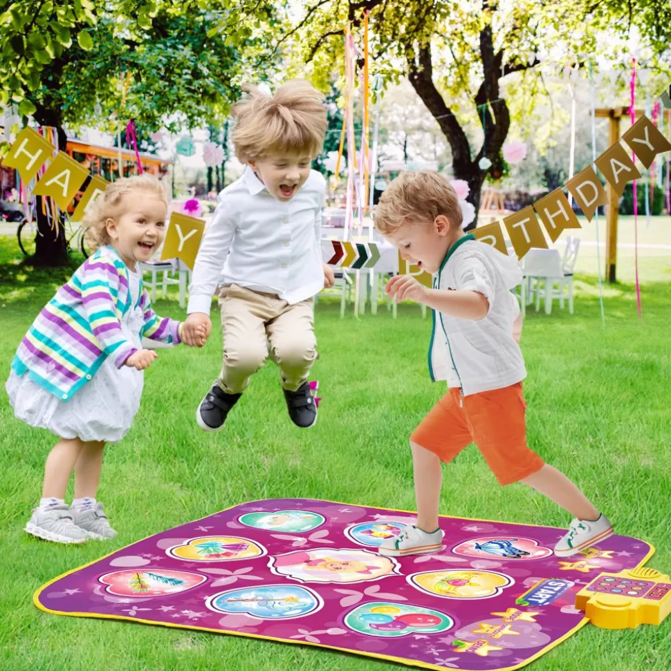 VEVOR Dance Mat, 9-Button Dance Mixer Rhythm Step Play Mat, Electronic Dance Pad with 3 Game Modes, Adjustable Volume, Built-in Music, 8 Challenge Levels, Birthday Toys Gifts for 3+ Year Old Girls