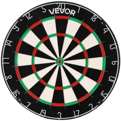 VEVOR Dart Board, High-Grade Self-Healing Sisal Fiber Dartboard with Staple-Free Bullseye, Blade Wire & Rotating Number Ring, 17.7