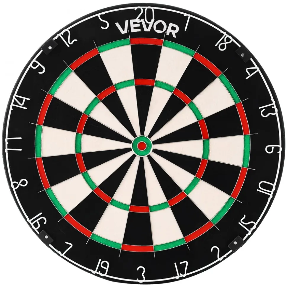 VEVOR Dart Board, High-Grade Self-Healing Sisal Fiber Dartboard with Staple-Free Bullseye, Blade Wire & Rotating Number Ring, 17.7" Professional Dartboard for Home Party Game Room (Darts Not Included)