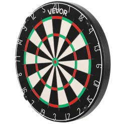 VEVOR Dart Board, High-Grade Self-Healing Sisal Fiber Dartboard with Staple-Free Bullseye, Blade Wire & Rotating Number Ring, 17.7