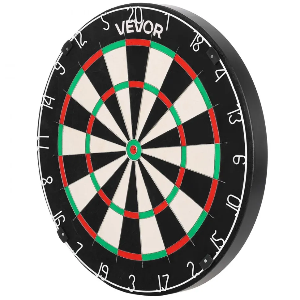 VEVOR Dart Board, High-Grade Self-Healing Sisal Fiber Dartboard with Staple-Free Bullseye, Blade Wire & Rotating Number Ring, 17.7" Professional Dartboard for Home Party Game Room (Darts Not Included)