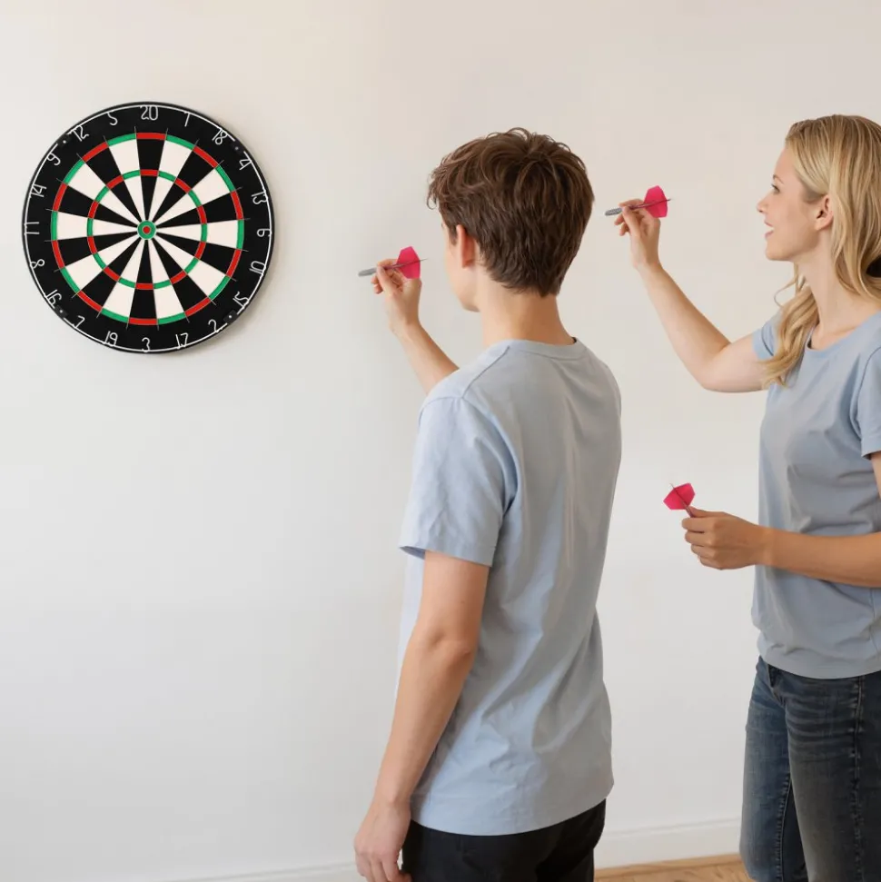 VEVOR Dart Board, High-Grade Self-Healing Sisal Fiber Dartboard with Staple-Free Bullseye, Blade Wire & Rotating Number Ring, 17.7" Professional Dartboard for Home Party Game Room (Darts Not Included)