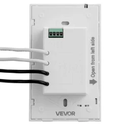 VEVOR 7-Day Programmable Thermostat, Home Thermostats for Radiant Underfloor Heating Cable, Heat Pump, with GFCI & Sensitive Sensor, LCD Touchscreen, Energy-Efficient, Gray-White (Without Wifi)