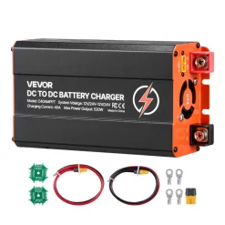 VEVOR DC to DC Charger with MPPT, 520W, 40A On-Board Battery Charger, Solar Panel/Alternator Dual Input, Smart Multi-Stage Charging for LiFePO4 Lead-Acid Batteries, 12V/24V-12V/24V, for RV Home Backup