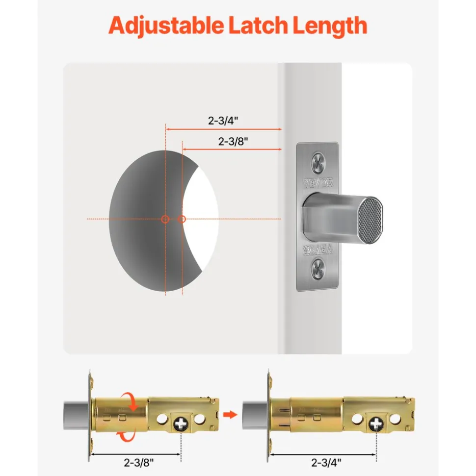 VEVOR Deadbolt Lock, Round Single Cylinder Dead Bolt, Keyed 1 Side, Fits Standard Size Interior and Exterior Doors, Full Metal, with 3 Keys, for Front Entry Door Residential Security, Satin Nickel