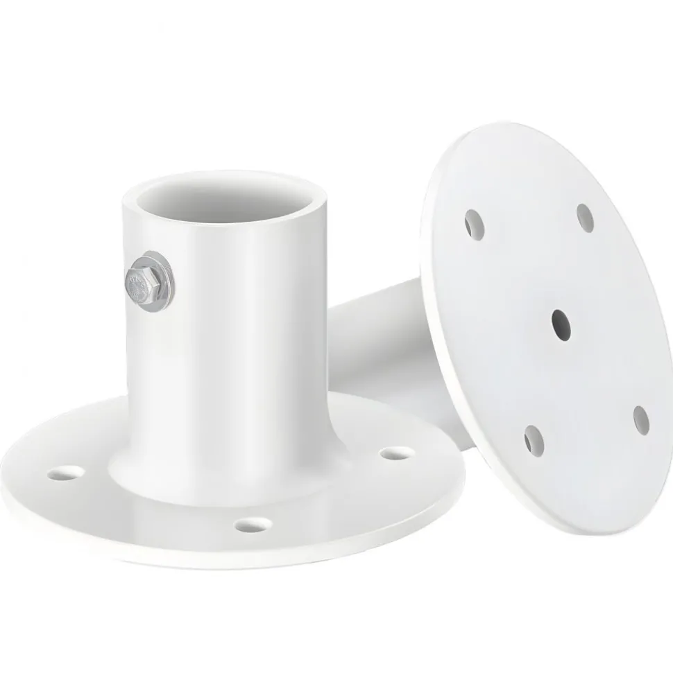 VEVOR Deck Anchor Flange 4 Pack, 1-7/8 in Pool Ladder Deck Mount, Handrail Anchor with Stainless Steel Mounting Hardware, Premium Aluminum Alloy Flange for Inground Swimming Pool Ladder, White