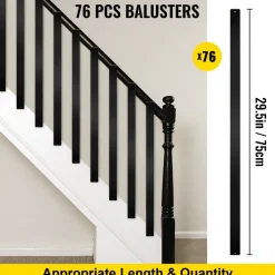 VEVOR Deck Balusters, 76 Pack Metal Deck Spindles, 29.5