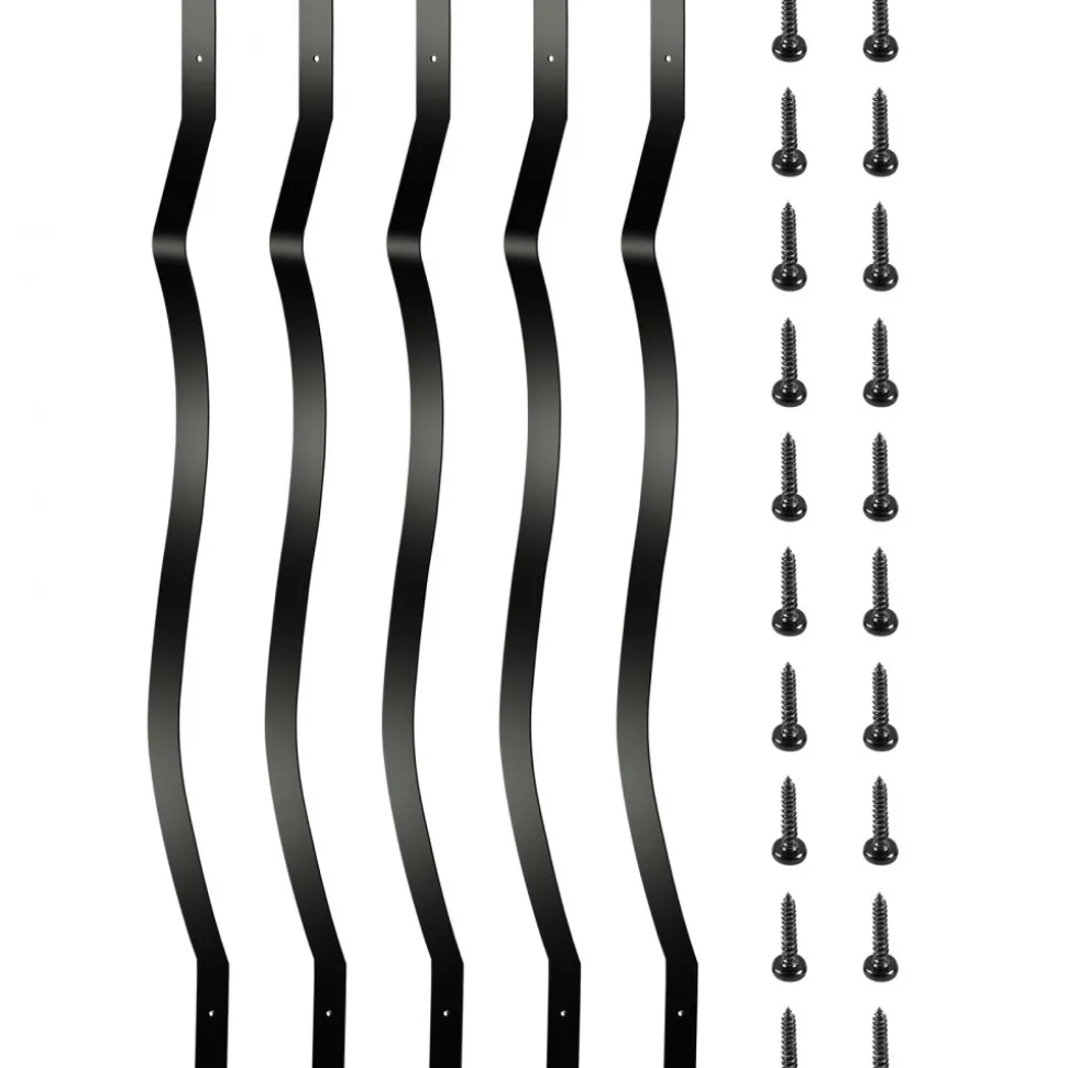 VEVOR Deck Balusters, 51 Pack Metal Deck Spindles, 32.25"x1" Staircase Baluster with Screws, Iron Deck Railing for Wood and Composite Deck, Stylish Baluster for Outdoor Stair Deck Porch