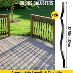 VEVOR Deck Balusters, 51 Pack Metal Deck Spindles, 32.25