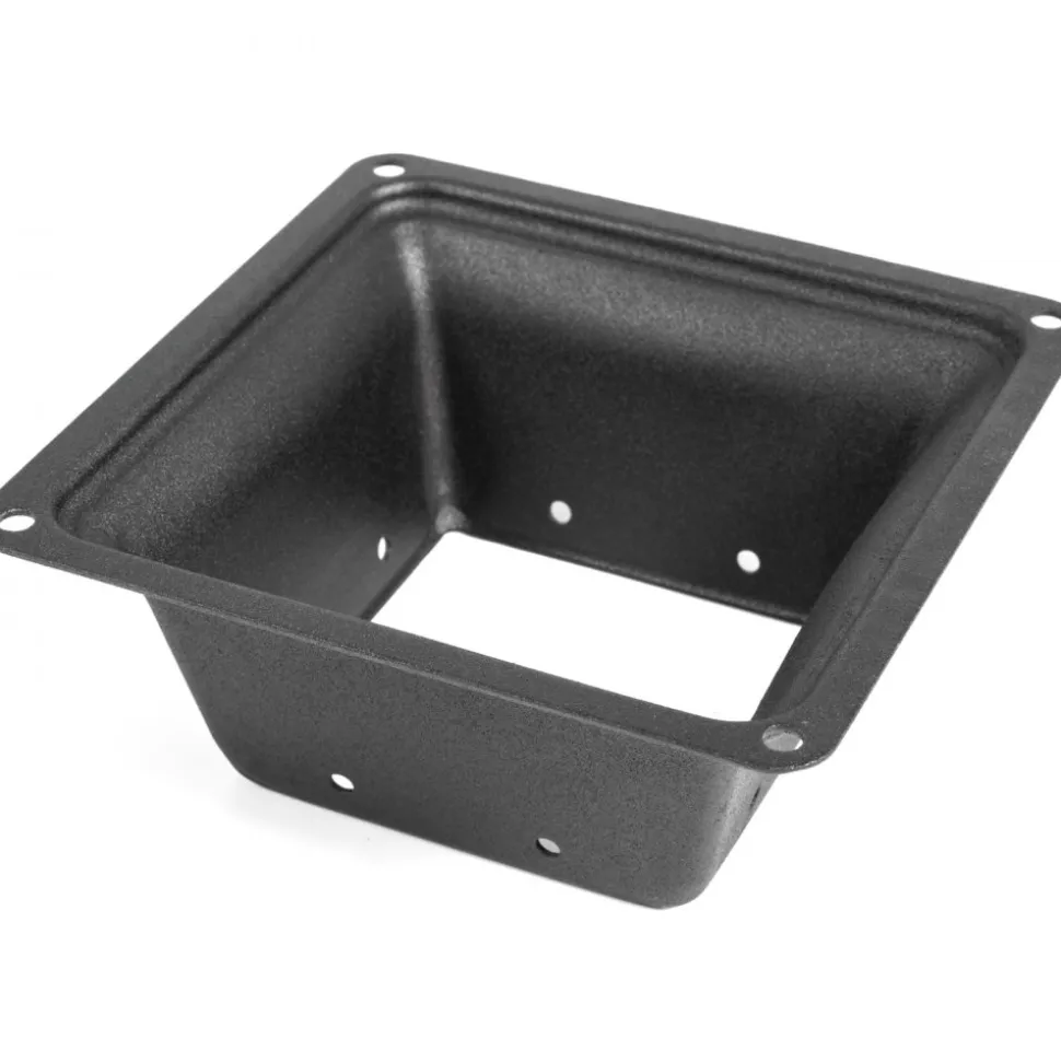VEVOR Deck Post Base 5 PCS Post Base Skirt 4x4" (Actual 3.38x3.38") Post Support Flange 2.5LBS Deck Post Skirt Black Powder-Coated Decking Post Base with Thick Steel for Deck Supports Porch Railings
