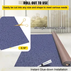 VEVOR Deep Blue Marine Carpet 6 ft x 23 ft Marine Carpeting Marine Grade Carpet for Boats with Waterproof Back Outdoor Rug for Patio Porch Deck Garage Outdoor Area Rug Runner Non-Slide Porch Rug